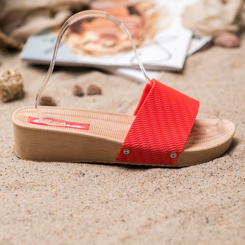 Bona Stylish Slippers On The Platform red 2