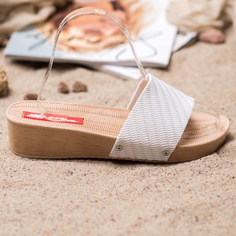 Bona Stylish wedge slippers white 1