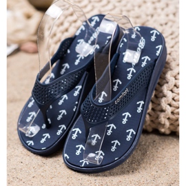 Bona Comfort navy blue flip-flops 1