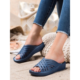Bona Comfortable Light Slippers navy blue blue 2
