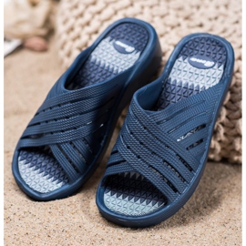 Bona Comfortable Light Slippers navy blue blue 1