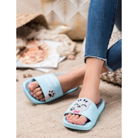Bona Blue Slippers With Application 1