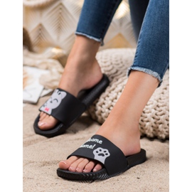 Bona Black Slippers With Application 2