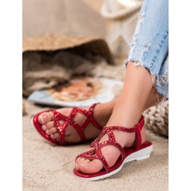 Marquiz Red Sandals With Crystals 2
