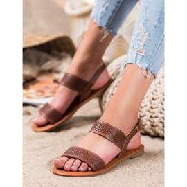 Mannika Openwork Sandals brown 1