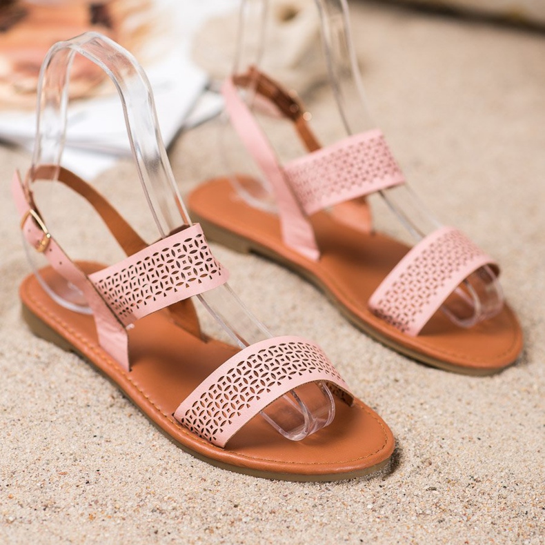 Mannika Openwork Sandals pink 2