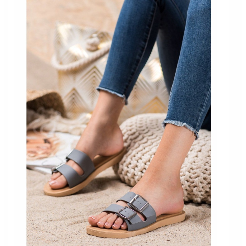 Bona Classic Slippers With Buckle grey 2