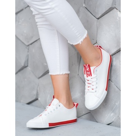 SHELOVET Sneakers With Eco Leather Nice white red 1 SHELOVET Sneakers With Eco Leather Nice white red 1