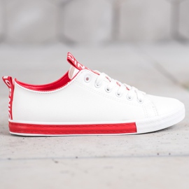 SHELOVET Sneakers With Eco Leather Nice white red 2
