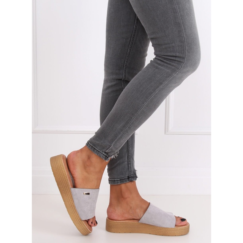 Gray Women's gray slippers G-576 Gray grey 2