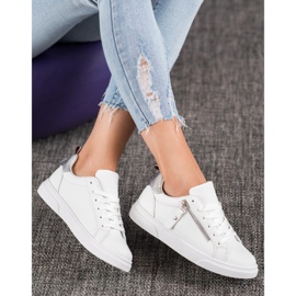 SHELOVET Sports Shoes With Decorative Zipper white 2