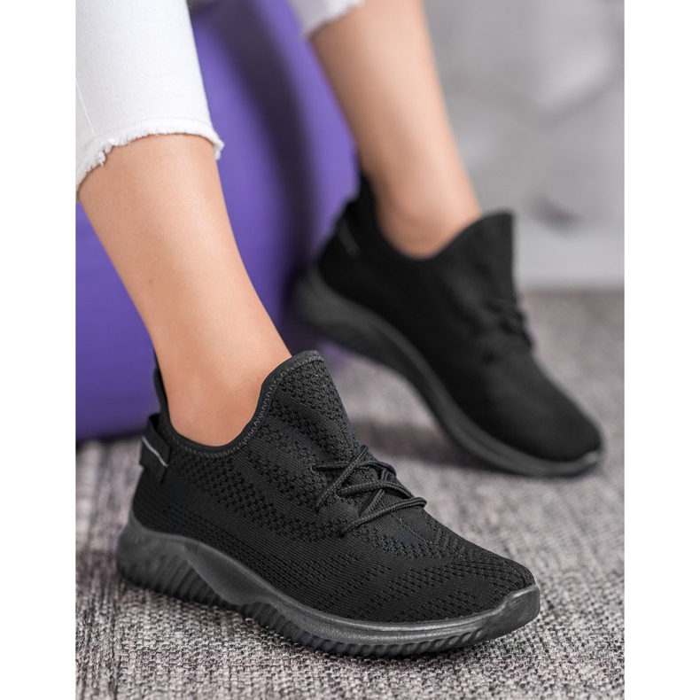 Super Mode Black Openwork Sneakers 1