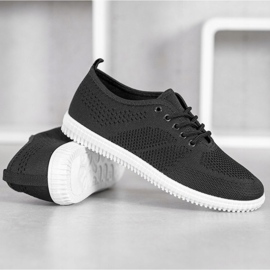 SHELOVET Tied Openwork Sneakers black 2