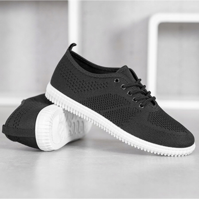 SHELOVET Tied Openwork Sneakers black 2