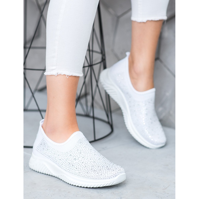 Super Mode Sports shoes with crystals white 1 Super Mode Sports shoes with crystals white 1