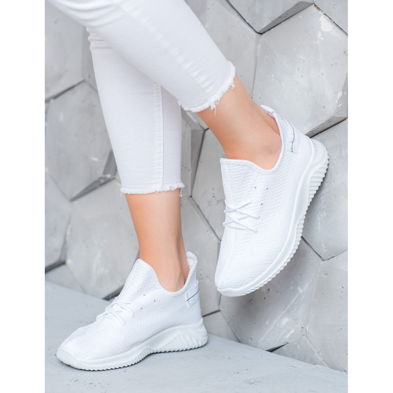 Super Mode White openwork sneakers 1