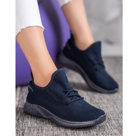 Super Mode Navy blue openwork sneakers 2