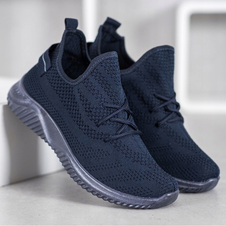 Super Mode Navy blue openwork sneakers 1