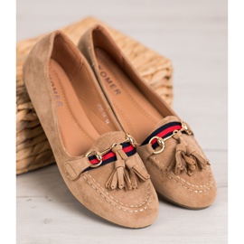 SHELOVET Beige Loafers With Fringes 2