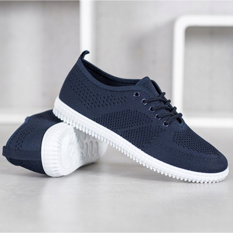 SHELOVET Tied Openwork Sneakers blue 2