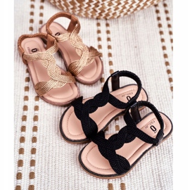 FRROCK Children's Black Lamado Sandals 1