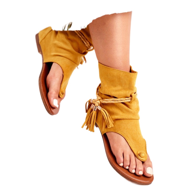 SEA Women's Sandals Flip-flops With a Shank Yellow SL1011 Madrit 2