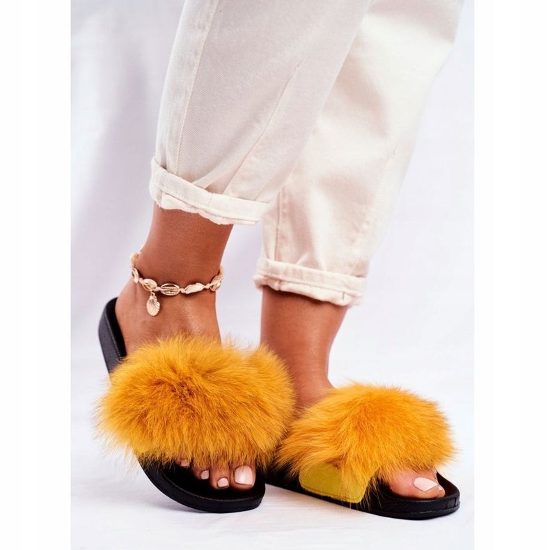 PS1 Women's Slippers with Fur Yellow Belmondo 1 PS1 Women's Slippers with Fur Yellow Belmondo 1
