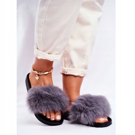 PS1 Women's Slippers with Fur Gray Belmondo grey 1