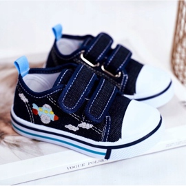 PL1 Navy Blue Nimalo Children's Sneakers with Velcro 2