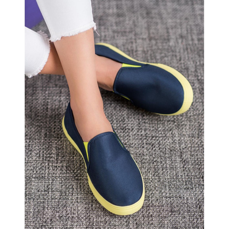 Bona Slipons With Neon Sole navy blue 1