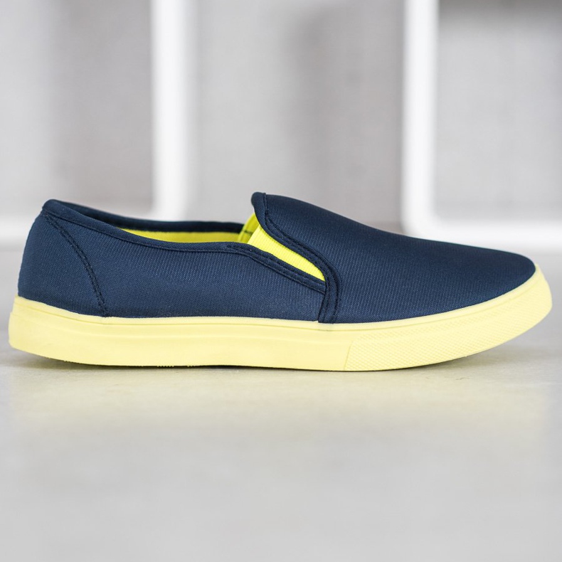 Bona Slipons With Neon Sole navy blue 2