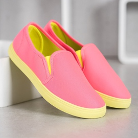 Bona Slipons With Neon Sole pink 2