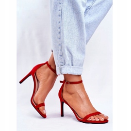 PS1 Women's Sandals On Classic Heel Red Basilian 1