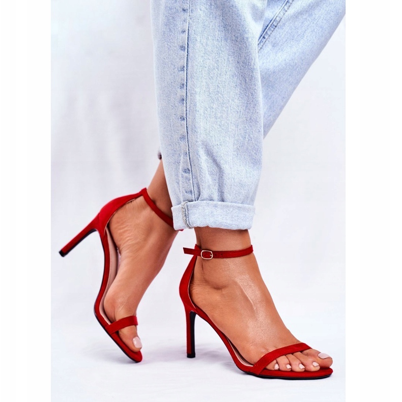 PS1 Women's Sandals On Classic Heel Red Basilian 1