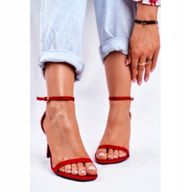 PS1 Women's Sandals On Classic Heel Red Basilian 2