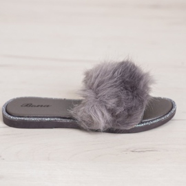 Bona Stylish Slippers With Fur grey 1