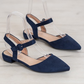 Goodin Navy blue pumps with an exposed heel 3