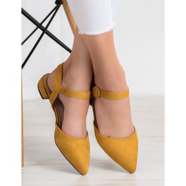 Goodin Mustard Pumps With An Open Heel yellow 1
