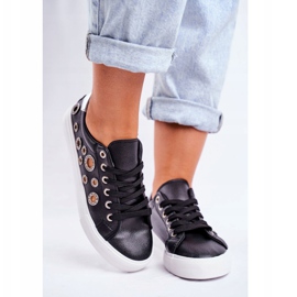 PS1 Women's Sneakers With Holes and Cubic Zirconia Black Roxas grey 2