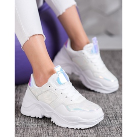 SHELOVET Eco Leather Sneakers white grey 2