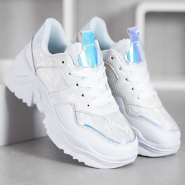 SHELOVET Eco Leather Sneakers white grey 1