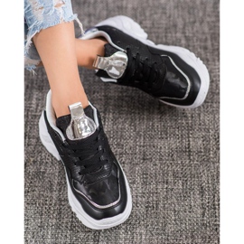 SHELOVET Eco Leather Sneakers black grey 1