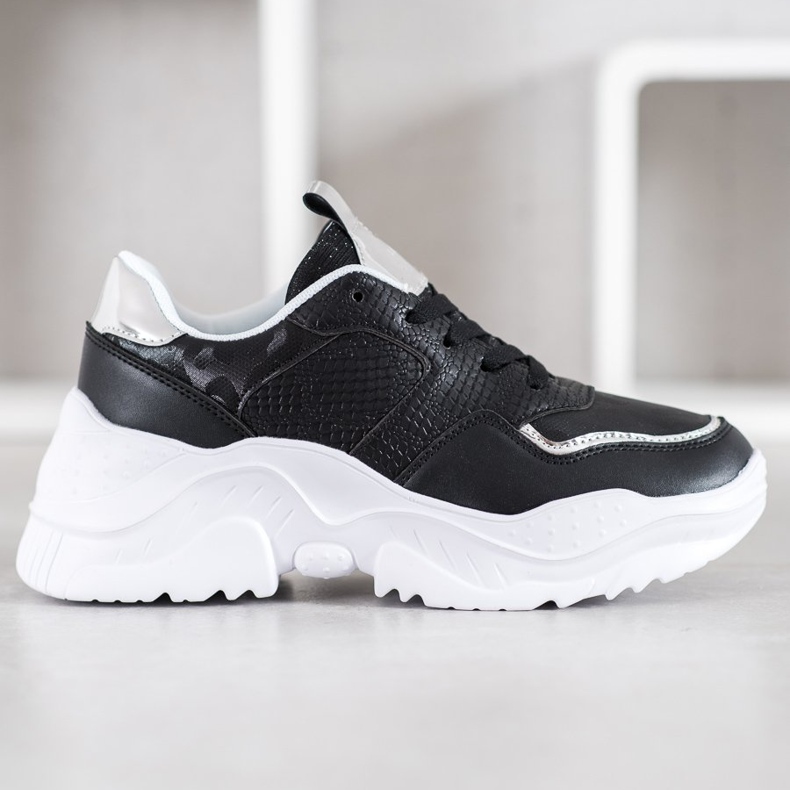 SHELOVET Eco Leather Sneakers black grey 2 SHELOVET Eco Leather Sneakers black grey 2