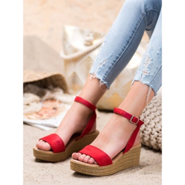 Renda Light Wedge Sandals red 2