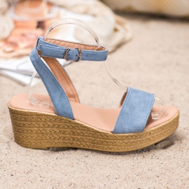 Renda Light Wedge Sandals blue 2