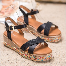 Small Swan Fashionable Sandals With Eco Leather black 2