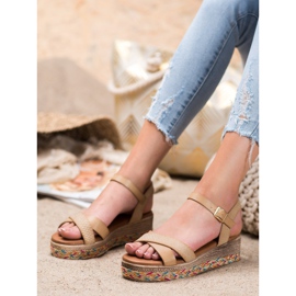 Small Swan Fashionable Sandals With Eco Leather brown 1