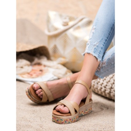 Small Swan Fashionable Sandals With Eco Leather brown 2