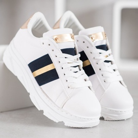 Weide Sneakers On The Platform white black yellow 2