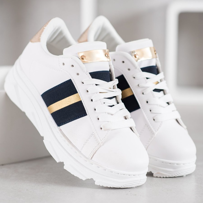 Weide Sneakers On The Platform white black yellow 2